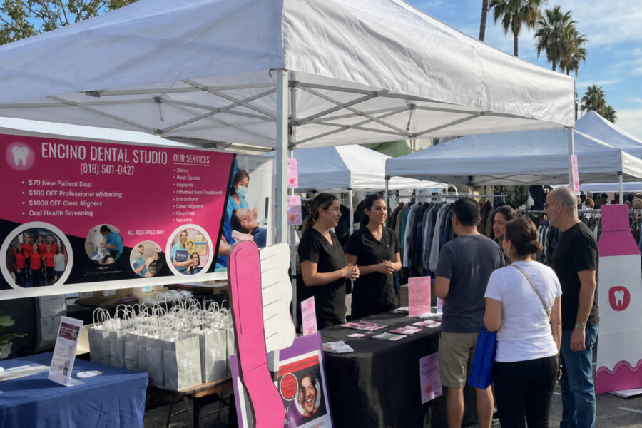 Encino Dental Studio tent at the Sherman Oaks Street Fair.